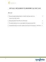 KẾT QUẢ THÍ NGHIỆM VỀ GROMORE TẠI VIỆT NAM