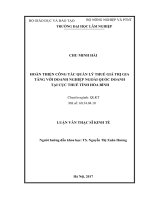 Hoàn thiện công tác quản lý thuế giá trị gia tăng với doanh nghiệp ngoài quốc doanh tại cục thuế tỉnh hòa bình