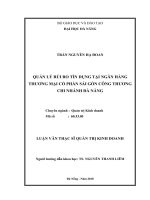 Quản lý rủi ro tín dụng tại ngân hàng TMCP sài gòn công thương   chi nhánh đà nẵng