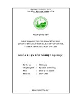 Đánh giá công tác cấp giấy chứng nhận trên địa bàn huyện Yên Thế  tỉnh Bắc Giang giai đoạn 2014 – 2016 (Khóa luận tốt nghiệp)