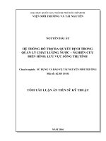 Hệ thống hỗ trợ ra quyết định trong quản lý chất lượng nước – nghiên cứu điển hình lưu vực sông thị tính (tt) 