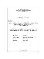 Đánh giá hiện trạng chất lượng nước ngầm trên địa bàn huyện Bình Xuyên – tỉnh Vĩnh Phúc (Khóa luận tốt nghiệp)
