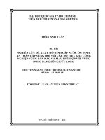 Nghiên cứu, đề xuất mô hình cấp nước ổn định, an toàn cấp vùng đối với các đô thị – khu công nghiệp vùng bán đảo cà mau phù hợp với vùng đồng bằng sông cửu long (tt) 