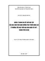 Quản lý đánh giá kết quả học tập của học sinh theo định hướng phát triển năng lực ở trường tiểu học trên địa bàn quận tây hồ   thành phố hà nội
