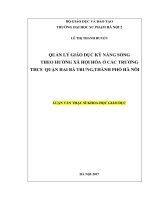 Quản lý giáo dục kỹ năng sống theo hướng xã hội hóa ở các trường THCS quận hai bà trưng, thành phố hà nội