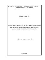 Giải pháp đẩy nhanh tiến độ thực hiện chương trình mục tiêu quốc gia xây dựng nông thôn mới trên địa bàn huyện thiệu hóa, tỉnh thanh hóa 