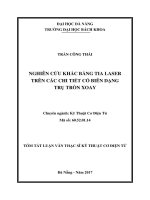 Nghiên cứu khắc bằng tia laser trên các chi tiết có biên dạng trụ tròn xoay