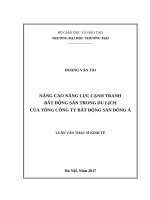 Nâng cao năng lực cạnh tranh Bất động sản trong du lịch của Tổng Công ty Bất động sản Đông Á