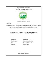 Đánh giá hiện trạng môi trường nước thải sản xuất tại công ty cổ phần xi măng la hiên   VVMI 