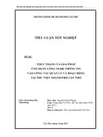 Thực trạng và giải pháp ứng dụng công nghệ thông tin và công tác quản lý hoạt động trong thư viện
