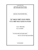Tự nhận thức bản thân của trẻ mẫu giáo 56 tuổi (Luận án tiến sĩ)