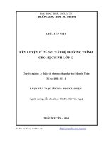 Rèn luyện kĩ năng giải hệ phương trình cho học sinh lớp 12( Luận án tiến sĩ)