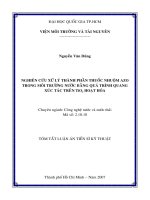 Nghiên cứu xử lý thành phần thuốc nhuộm azo trong môi trường nước bằng quá trình quang xúc tác trên tio2 hoạt hóa (tt0 