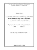 Xây dựng quy trình bổ sung nhân tạo nước dưới đất bằng phương pháp bồn thấm tại các đồng bằng nam trung bộ (tt) 