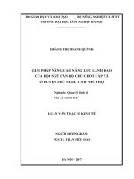 Giải pháp nâng cao năng lực lãnh đạo của đội ngũ cán bộ chủ chốt cấp xã ở huyện phù ninh, tỉnh phú thọ 
