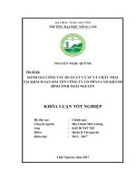 Đánh giá công tác quản lý và xử lý chất thải tại khách sạn Hải Yến Công Ty Cổ Phần Lâm Khánh Bình Thái Nguyên (Khóa luận tốt nghiệp)