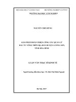 Giải pháp hoàn thiện công tác quản lý đầu tư công trên địa bàn huyện lương sơn, tỉnh hòa bình 