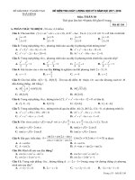 Đề kiểm tra chất lượng học kỳ 2 Toán 10 năm 2017 – 2018 sở GD và ĐT Thái Bình