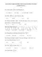 BÀI tập TRẮC NGHIỆM TÍCH PHÂN lớp 12   PHƯƠNG PHÁP TÍCH PHÂN TỪNG PHẦN