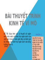 Dựa trên các lý thuyết về ngân sách nhà nước và thâm hụt ngân sách của việt nam trong 5 năm gần đây và đánh giá tác động của thâm hụt ngân sách vào tăng trưởng kinh tế.