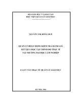 Quản lý hoạt động kiểm tra đánh giá kết quả học tập trình độ thạc sĩ tại trường Đại học Lâm nghiệp (Luận văn thạc sĩ)