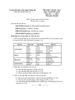 ĐỀ THI THỰC HÀNH MÔN CƠ SƠ DỮ LIỆU ĐẠI HỌC CÔNG NGHỆ ĐỀ 1