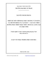 Thiết kế tiến trình dạy học chương  cân bằng và chuyển động của vật rắn   vật lý 10 theo hướng phát triển nhận thức tích cực, sáng tạo của học sinh ( Luận án tiến sĩ)