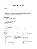 Giáo án Đại số 7 chương 4 bài 2: Giá trị của một biểu thức đại số