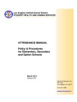 ATTENDANCE MANUAL - POLICY & PROCEDURES FOR ELEMENTARY, SECONDARY AND OPTION SCHOOLS