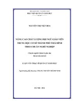 Nâng cao chất lượng đội ngũ giáo viên trung học cơ sở thành phố Thái Bình theo chuẩn nghề nghiệp (Luận văn thạc sĩ)