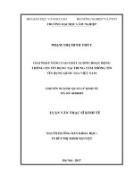 Giải pháp nâng cao chất lượng hoạt động thông tin tín dụng tại trung tâm thông tin tín dụng quốc gia việt nam 