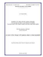 Nghiên cứu một số đặc điểm lâm học của quần xã thực vật rừng tự nhiên tại khu bảo tồn thiên nhiên mường nhé, điện biên 