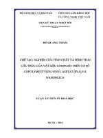 Chế tạo, nghiên cứu tính chất và hình thái cấu trúc của vật liệu compozit trên cơ sở copolyme etylen vinyl axetat (EVA) và nanosilica ( Luận án tiến sĩ)