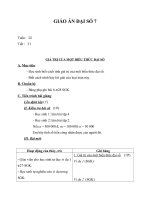 Giáo án Đại số 7 chương 4 bài 2: Giá trị của một biểu thức đại số