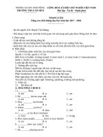 THAM LUẬN NÂNG CAO CHẤT LƯỢNG môn TIẾNG ANH 