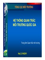 BÀI GIẢNG HỆ THỐNG QUAN TRẮC MÔI TRƯỜNG QUỐC GIA