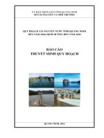 QUY HOẠCH TÀI NGUYÊN NƯỚC TỈNH QUẢNG NINH ĐẾN NĂM 2020, ĐỊNH HƯỚNG ĐẾN NĂM 2030