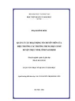 Quản lý các hoạt động tổ chuyên môn của Hiệu trưởng các trường trung học cơ sở huyện Trực Ninh, tỉnh Nam Định (Luận văn thạc sĩ)