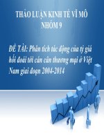 Phân tích tác động của tỷ giá hối đoái tới cán cân thương mại ở Việt Nam giai đoạn 20042014