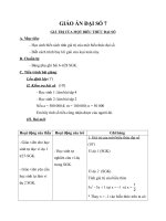 Giáo án Đại số 7 chương 4 bài 2: Giá trị của một biểu thức đại số