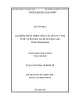 Giải pháp hoàn thiện công tác quản lý nhà nước về đất đai tại huyện hậu lộc, tỉnh thanh hóa 