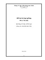 Kế hoạch bài giảng Tin học Các đối tượng