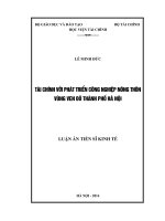 Tài chính với phát triển công nghiệp nông thôn vùng ven đô thành phố hà nội ( Luận án tiến sĩ)