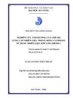Nghiên cứu ảnh hưởng của chế độ cung cấp nhiên liệu trong động cơ diesel sử dụng nhiên liệu kép (LPGDiesel) (Luận án tiến sĩ)