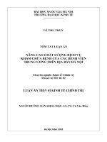 Nâng cao chất lượng dịch vụ khám chữa bệnh của các bệnh viện trung ương trên địa bàn hà nội 