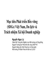 Mục tiêu Phát triển Bền vững (SDGs) Việt Nam, Du lịch và Trách nhiệm Xã hội Doanh nghiệp