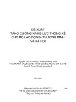 ĐỀ XUẤT TĂNG CƯỜNG NĂNG LỰC THỐNG KÊ CHO BỘ LAO ĐỘNG- THƯƠNG BÌNH VÀ XÃ HỘI
