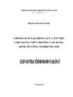 Chính sách tạo động lực làm việc cho giảng viên Trường Cao đẳng Kinh tế Công nghiệp Hà Nội 04-10