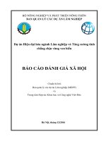BÁO CÁO ĐÁNH GIÁ XÃ HỘI Dự án Hiện đại hóa ngành Lâm nghiệp và Tăng cường tính chống chịu vùng ven biển