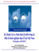 Kỹ thuật Lái xe Sinh thái (EcoDriving) & Một số kinh nghiệm thực tế tại Việt Nam
